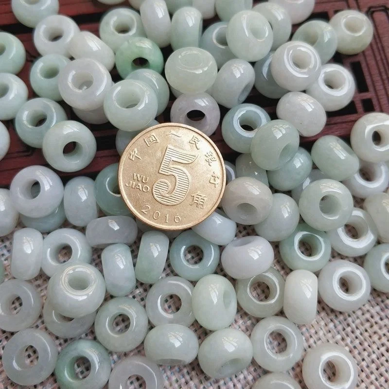 

10pc Myanmar Jadeite Abacus Beads For Jewelry Making Diy Bracelet Charms Necklace Pendant Jades Donut Bead Jewellery Accessories