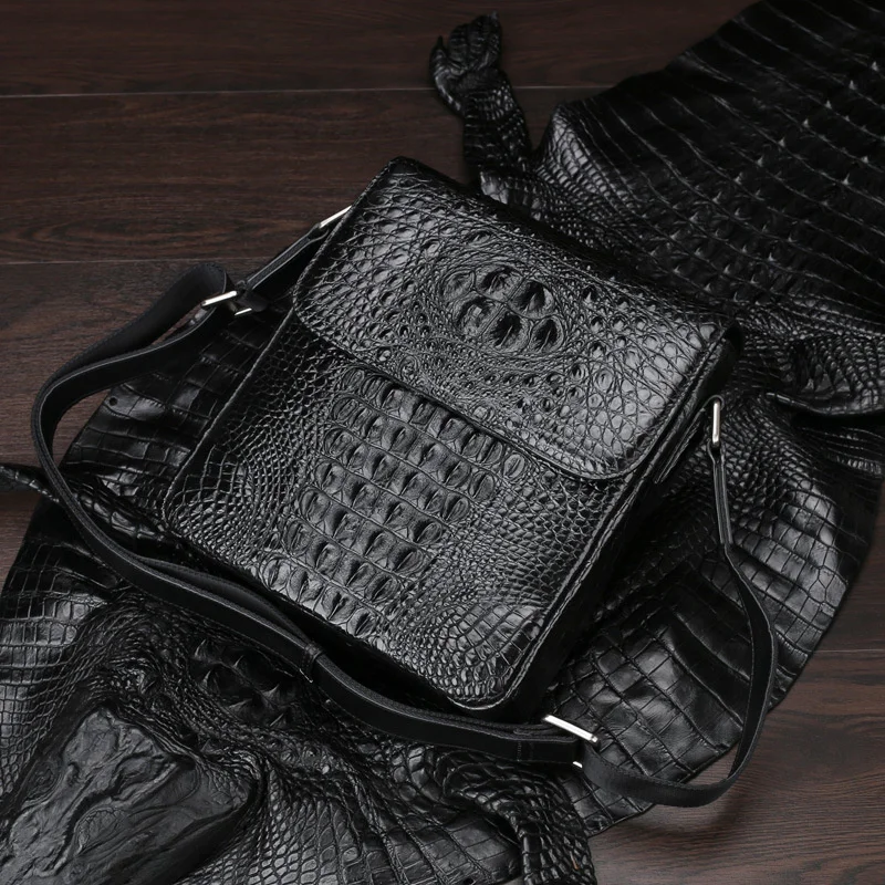 Men's Large Capacity Business Messenger Handbag Genuine Leather Leisure Single Shoulder Crossbody Bag High Quality Square Bag