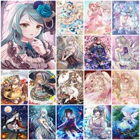 5d diamond painting cartoon girl diy full drill zipper bag square round diamont embroidery pour glue mosaic pictures home decor