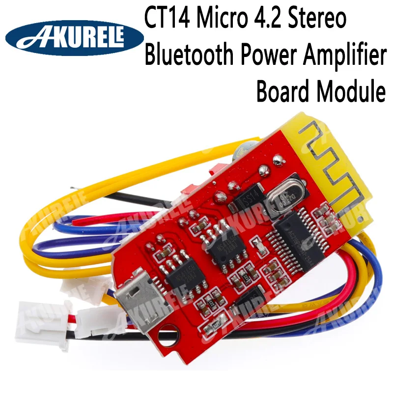 

Стерео Bluetooth Плата усилителя мощности CT14 Micro 4,2, 5 Вт + 5 Вт