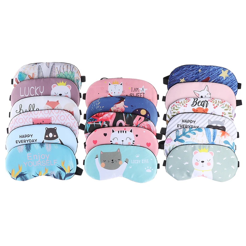 

1pc Creative Lovely Cotton Sleeping Mask Eyepatch Eye Cover For Travel Relax Sleeping Aid Eye Patch Shading Eye Mask