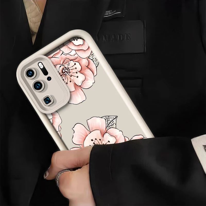 Силиконовый чехол с цветами для Huawei P30 P50 P20 P40 Pro Lite P Smart 2019 защита объектива камеры