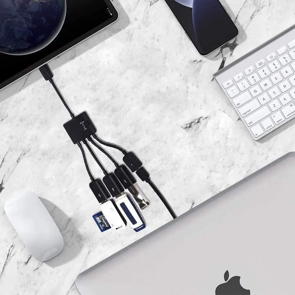 Адаптер 4 в 1 с микро-USB-портами и поддержкой быстрой зарядки |