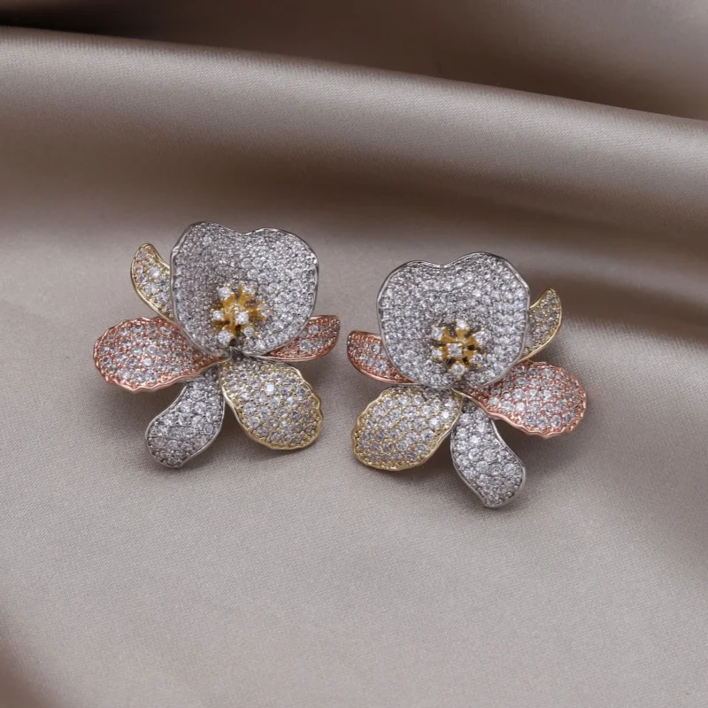 Южная Корея новый дизайн модные украшения трехцветные роскошные серьги с