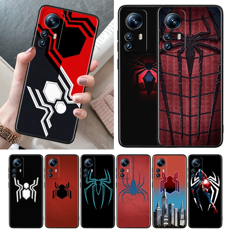 

Marvel Spider-Man Avengers Case For Xiaomi 12T 12S 12 11 Ultra 11T 10T 9T Note 10 Pro Lite 5G Soft TPU Black Phone Cover Shell