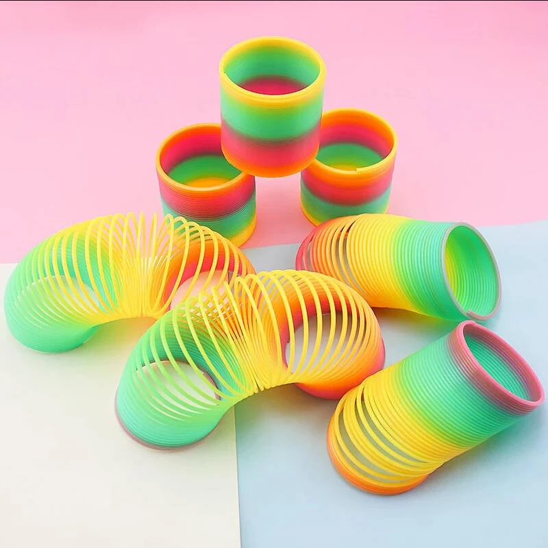 

Colorful Rainbow Circle Magic Magic Toy Early Education Foldable Plastic Spring Coil Children's Creative Magic Toy Creative Gift