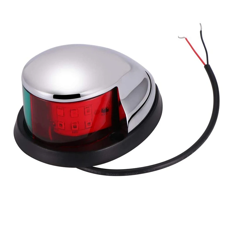 

12V Navigation Lights LED Zinc Alloy Bow Light Marine Boat Red Green