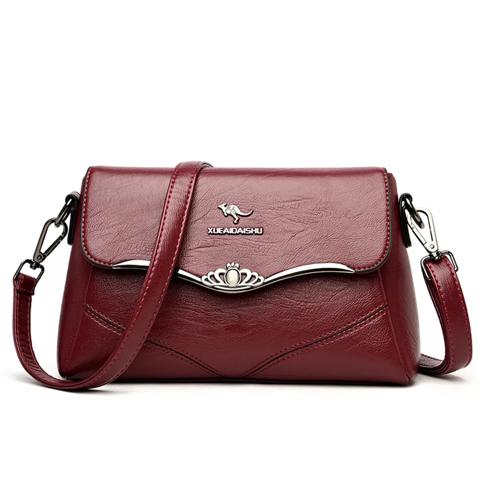 

Fashion Women's Leather Handbags Shoulder Bag Solid Color High Quality Flap Crossbody Bags for Women Messenger Bags Sac A Main