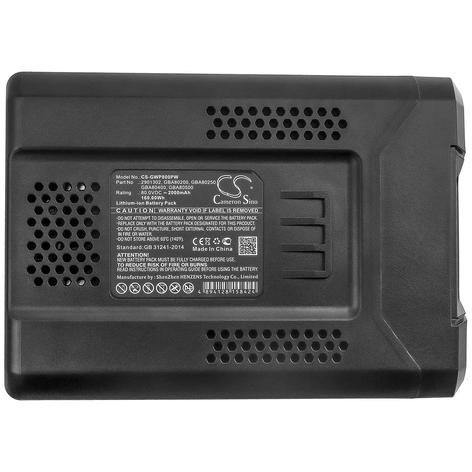 Аккумулятор Cameron sino 2000 мАч для Greenworks Pro 80 в GCS80420 2901302 G80B4 GBA80200 GBA80250 GBA80400 GBA80500 reмарк 82V430G