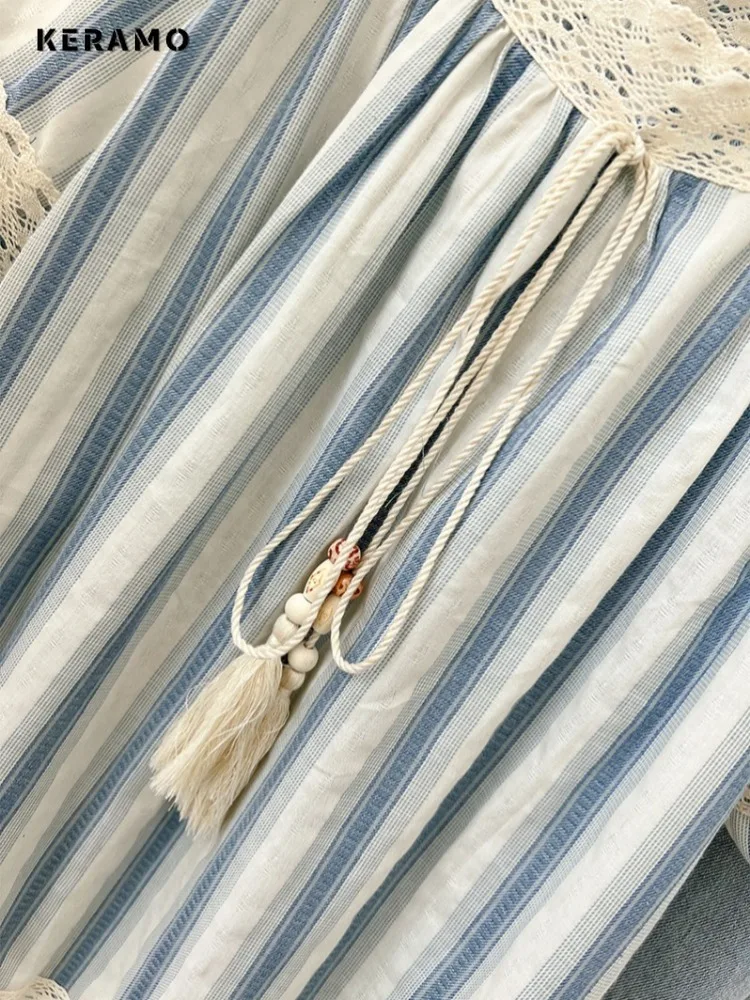 Женская футболка в полоску элегантная повседневная составного кроя Корейском