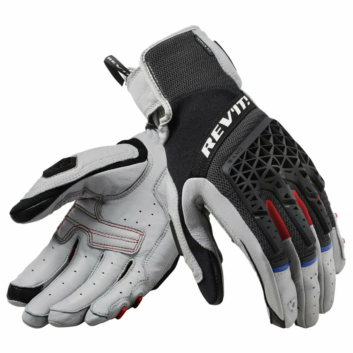 Black/Gray Revit Sand 4 Men's Motorcycle Mesh Riding Textile Genuine Leather Motorbike Racing Touch Screen Gloves Sizes M-XXL