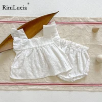 rinilucia embroidery girls clothing set summer sleeveless infant baby jumpsuit for toddler girls clothing children suit