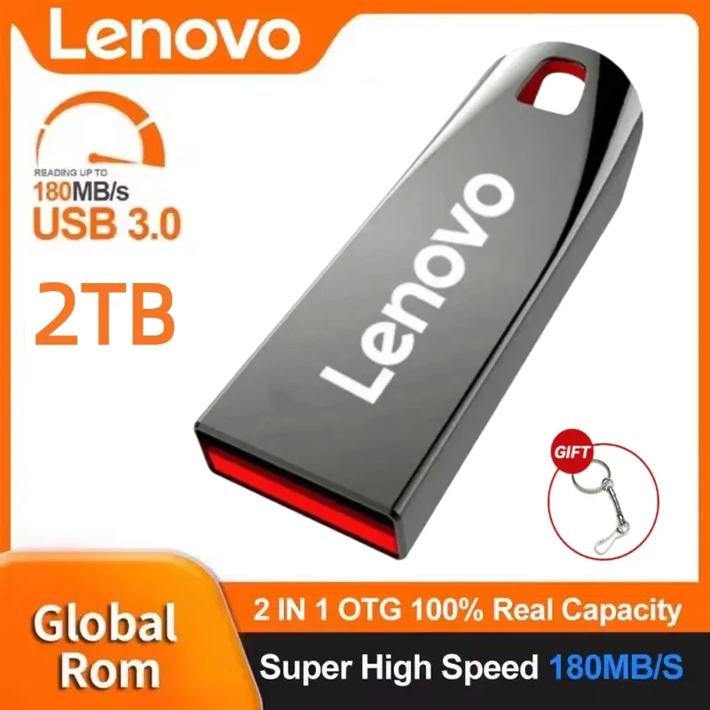 Оригинальные USB-накопители Lenovo 2 ТБ металлический U-диск USB-накопитель