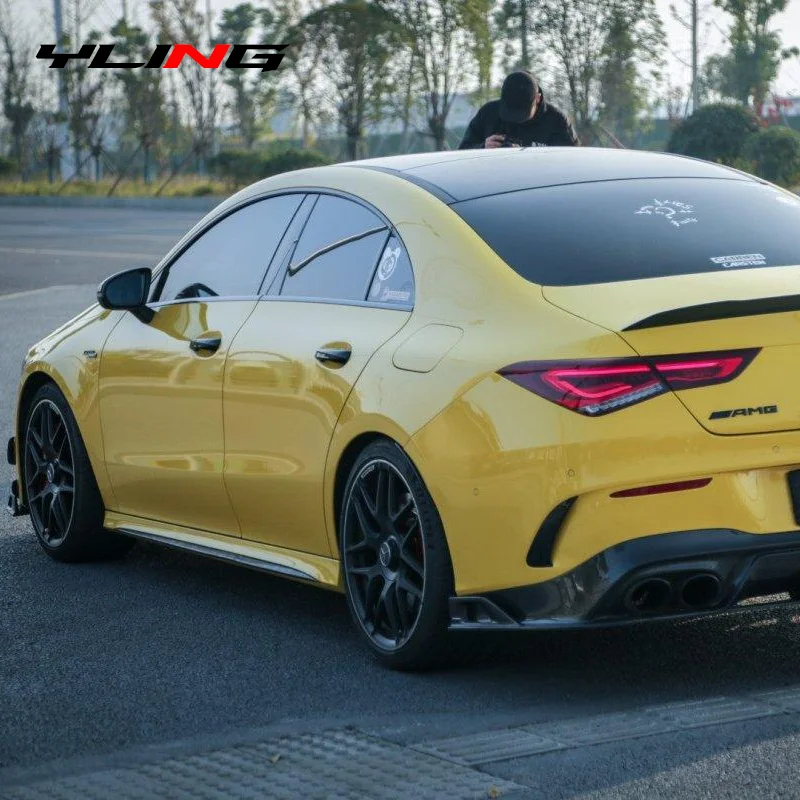 Для Mercedes аксессуары Benz CLA-Class C118 CLA35 CLA45 AMG 2019+ автомобильный задний бампер, спойлер, вентиляционное отверстие, глянцевый черный карбоновый лоу (art.: 3920cfae47890) - 3920cfae47890
