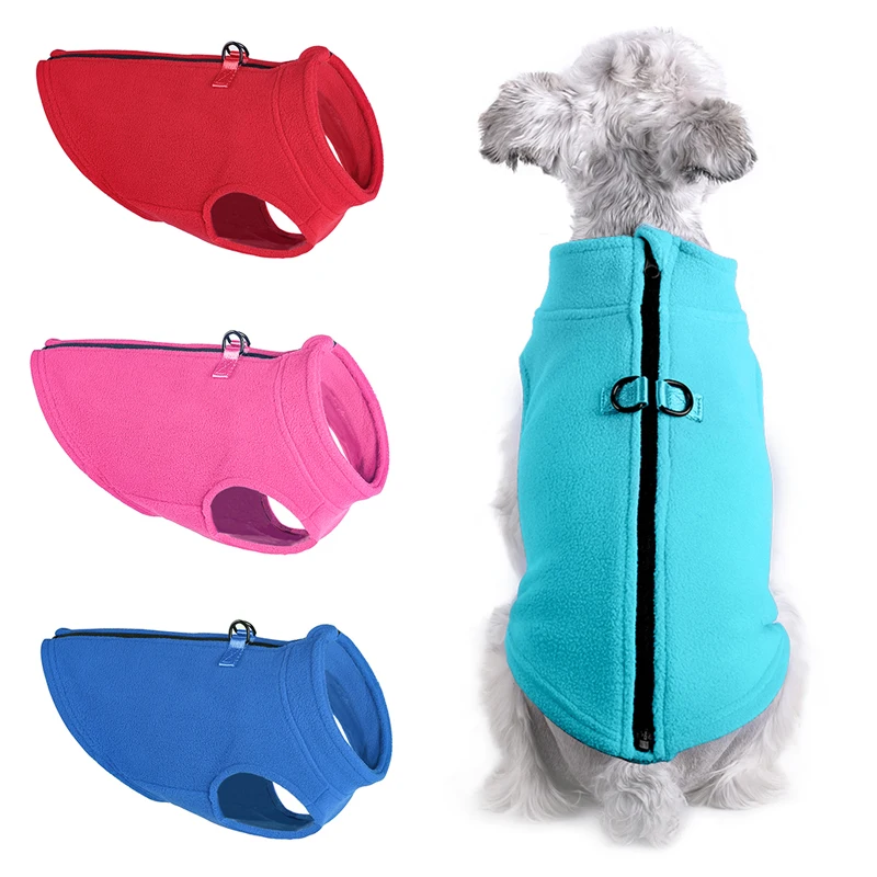 Fleece Dog Clothes Vest Jacket Coat For Small Dogs Winter Warm Puppy Cat Pet Bulldog Outfit Sweater Clothing Apparel Costume