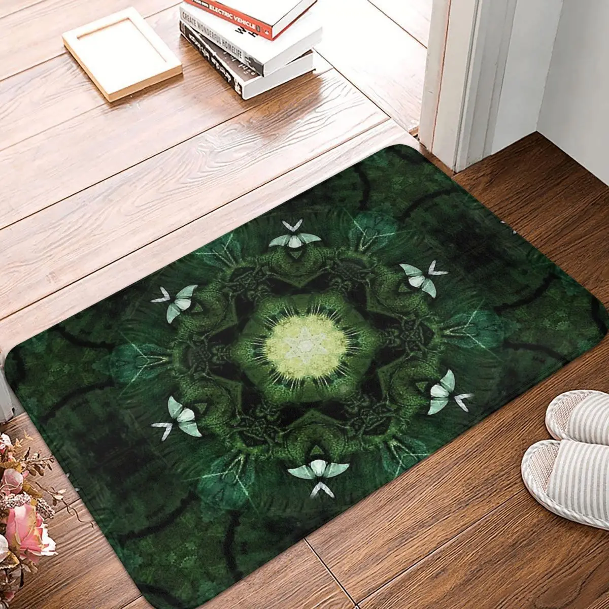 

Mandala Deco Non-slip Doormat Living Room Mat Butterfly Spirit Balcony Carpet Entrance Door Rug Home Decorative