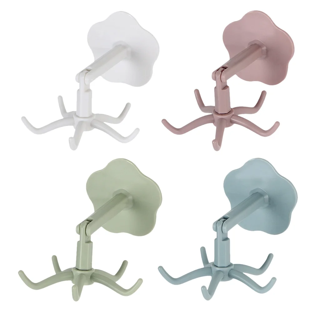 

4Pcs Scrunchies Holder Hair Ties Ropes Wall Hanger Rotatable Wall Hook Organizer