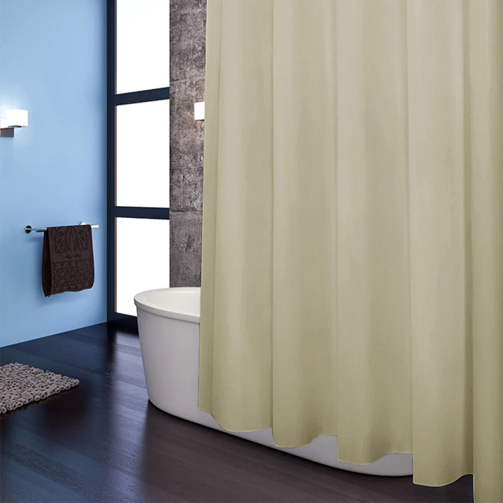 

1.8*1.8m Waterproof Shower Curtain With Hook Pure Color Bathroom Curtains Thick