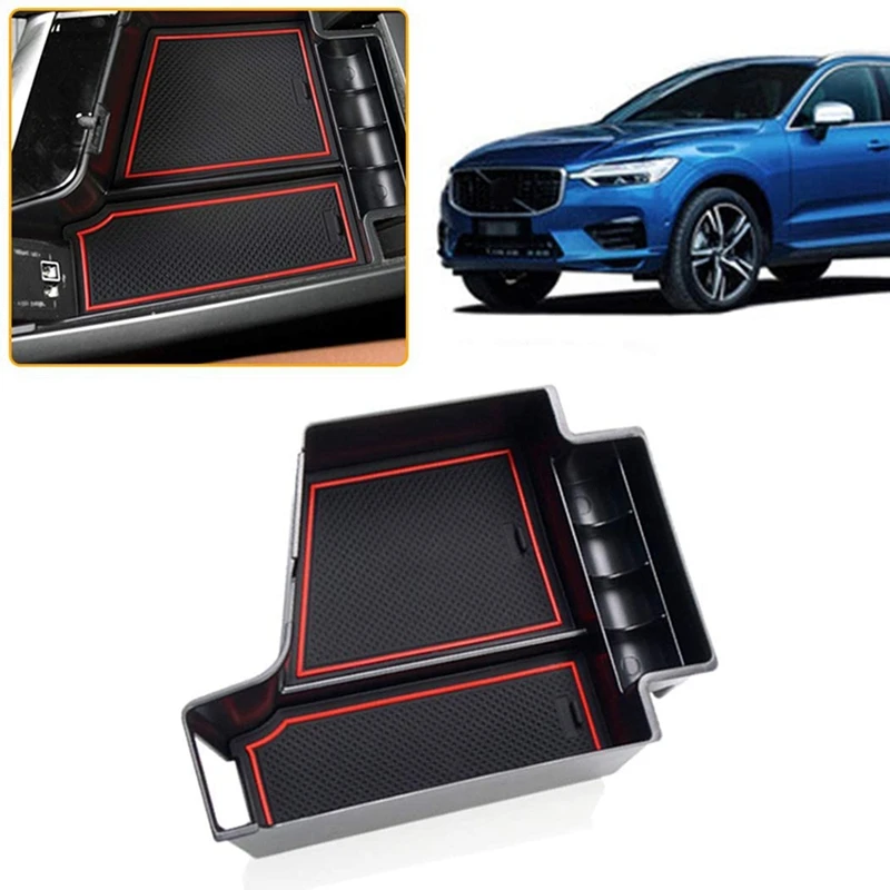 

Автомобильная вставка, передний центральный ящик для хранения, органайзер для консоли, лоток для Volvo XC60 S90 V90CC 2017-2019/XC90 2015-2019, красный