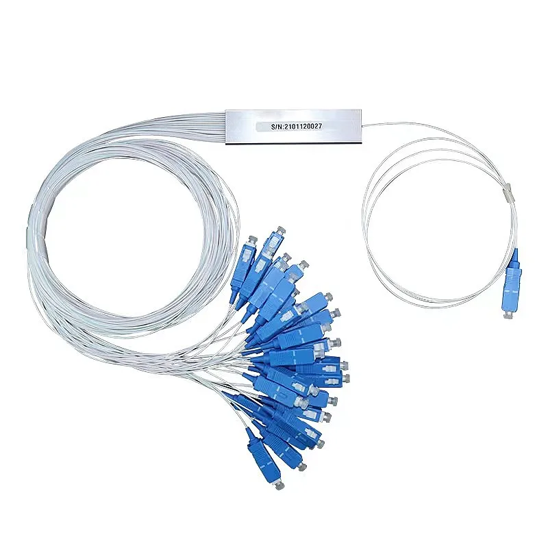 FTTH SC/UPC High Quality 0.9SM Micro Splitter 1-16 Steel Tubular PLC Single Mode Pigtail Optical Splitter Connector