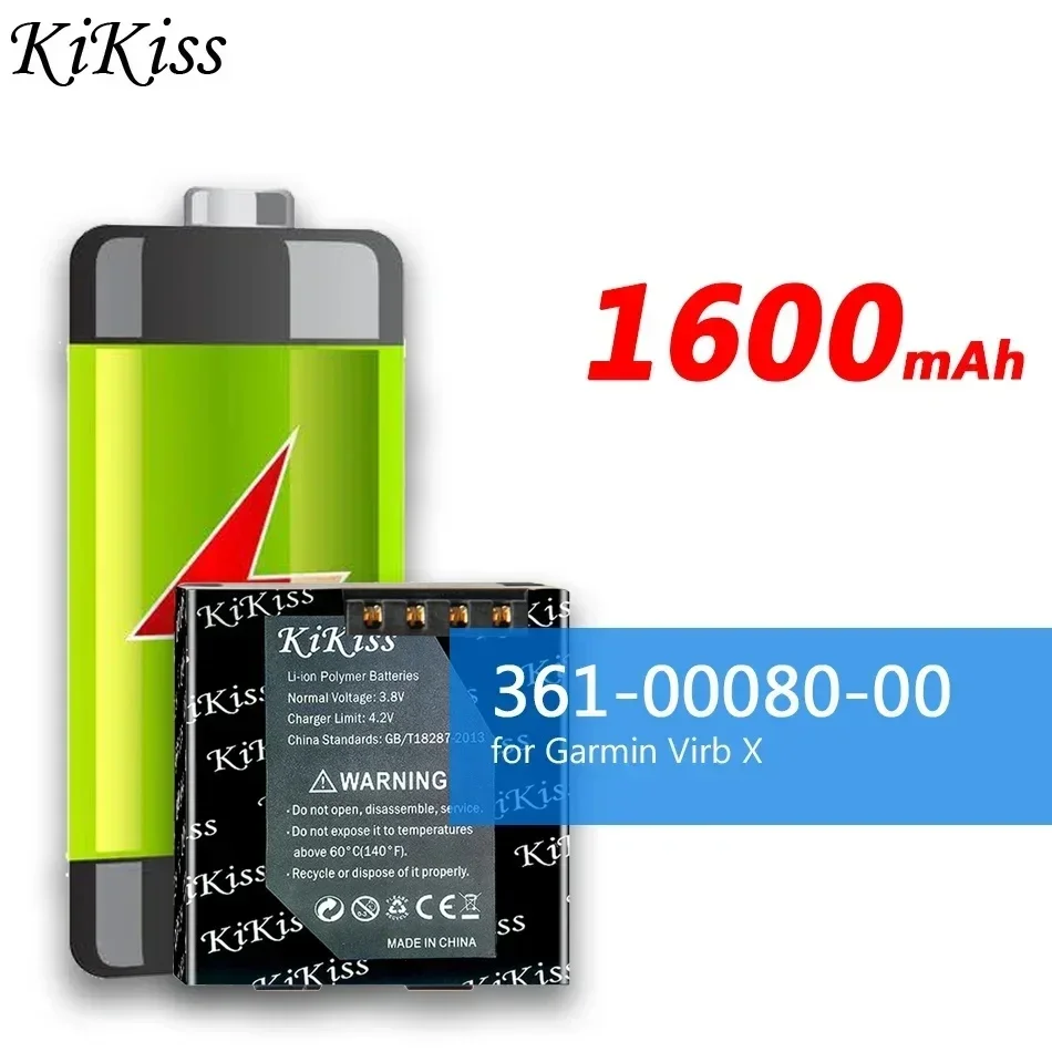 Аккумулятор KiKiss емкостью 1600 мАч 361-00080-00 для экшн-камеры Garmin Virb X Compact VIRB XE