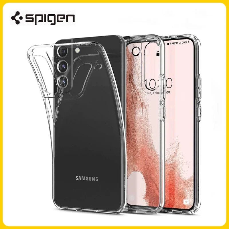 

Original Spigen Liquid Crystal Clear Case For Samsung Galaxy S22 (6.1") TPU Soft Silicone Cover Transparent Protective Case