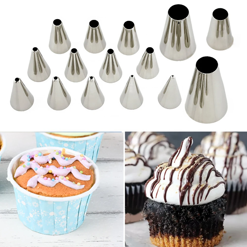 

Round Cake Cream Decoration Tip Stainless Steel Piping Icing Nozzle Pastry Cake Cream Baking Tools Cake Decoration Accessories
