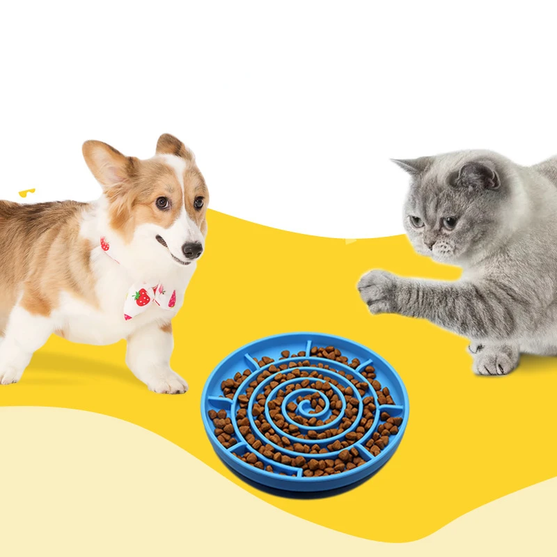 

Pet Dog Bowl Slow Feeder Bowl Puppy Cat Slow Eating Dish Anti-chock Food Plate Feeding Dog Cat Bowl Pet Supplies