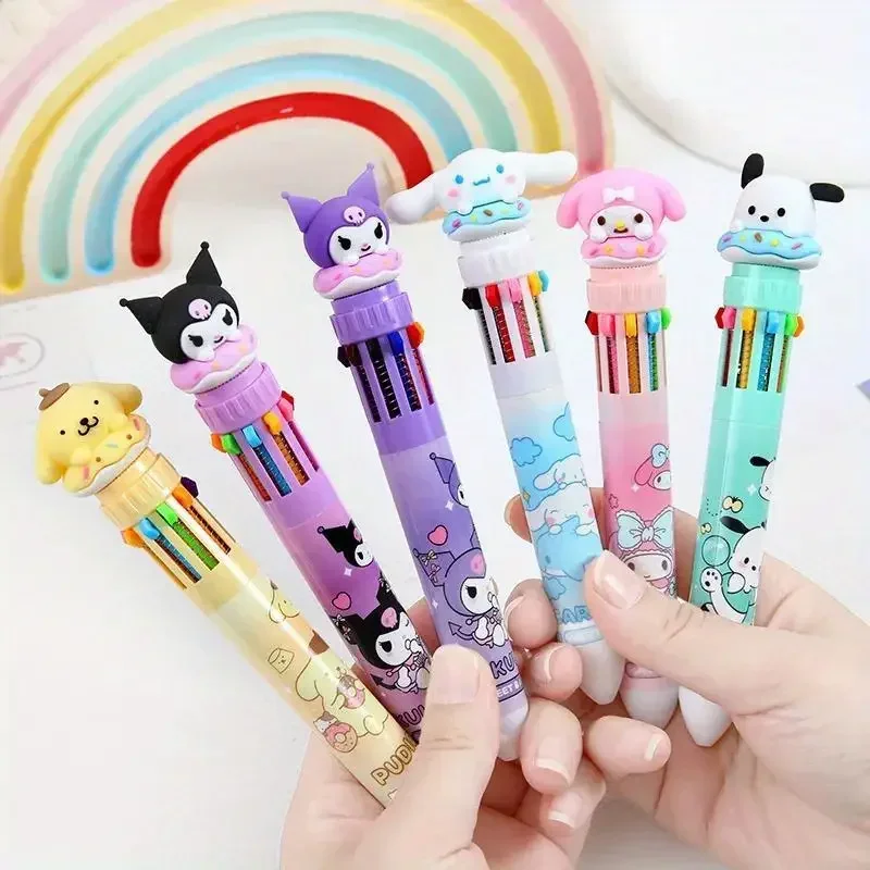 Шариковая ручка Sanrio с героями мультфильмов 1/6 шт. Kuromi Hello Kitty Cinnamoroll 10 цветов 0 7