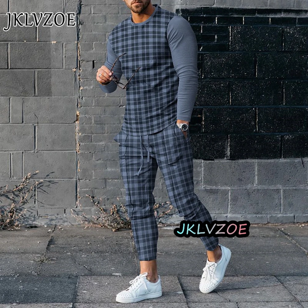Spring Long Sleeve Shirt Set 3D Printed Sportswear Sweatpants 2 Piece Vintage Streetwear Jogging Oversized Outfits Classic Suit