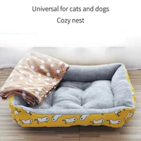 indoor large dog house cat bed warm pet house soft nest portable folding durable mattress removable pet mat for small big pets