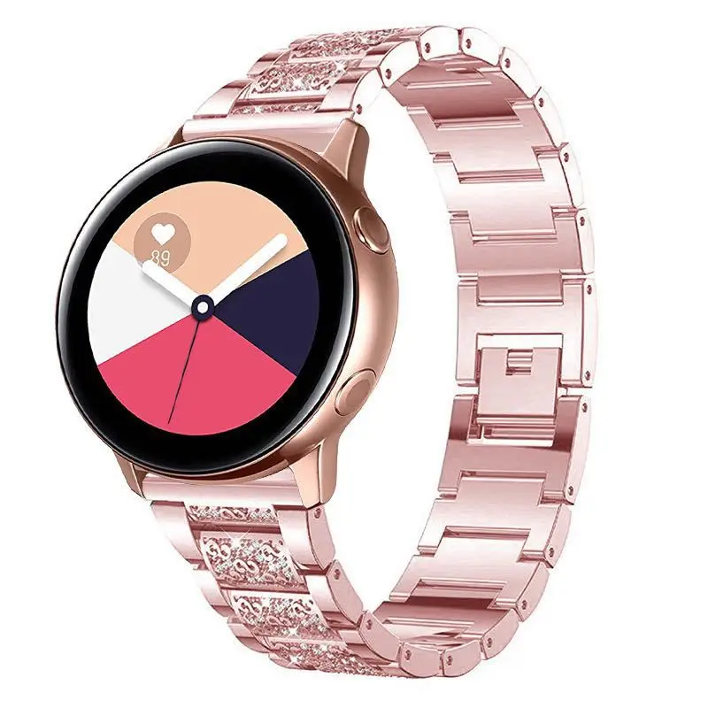 22mm Diamond Strap for Samsung Galaxy Watch 46mm women metal bracelet for Huawei watch GT 2/3 pro Stainless steel Watch Bands