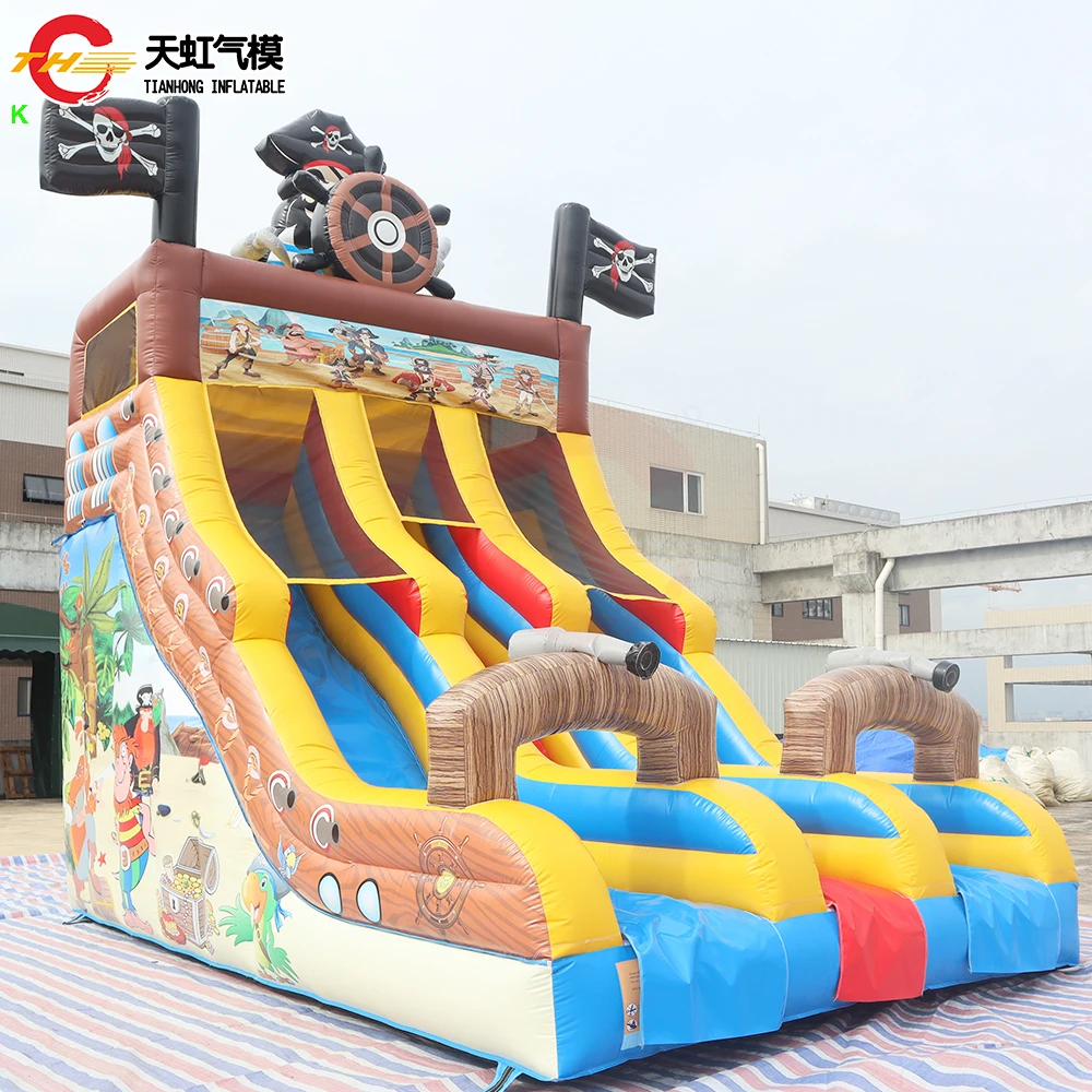 Фото Sea Shipping Commercial Inflatable Slide Big Size Children Kids Jumping Giant Inflatable Pirate Ship Slide for Amusement Park №2