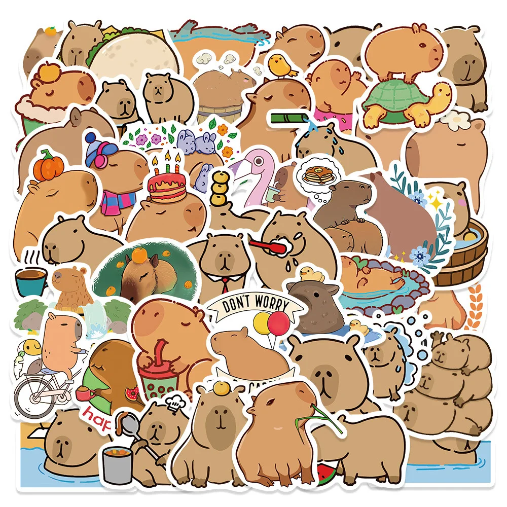 

10/30/50pcs Cute Animal Capybara Cartoon Stickers Decals Laptop Phone Diary Suitcase Notebook Graffiti Sticker Kid Classic Toy