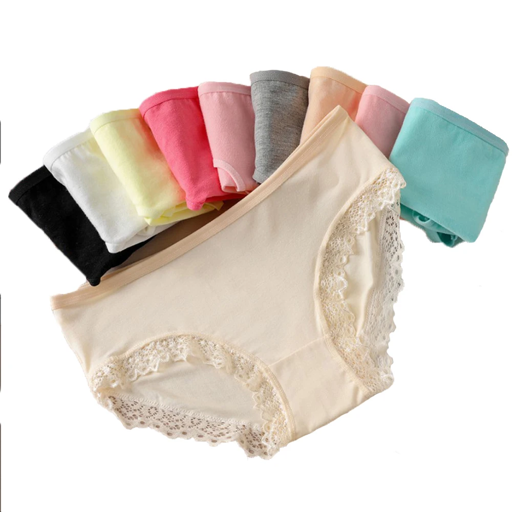 2 шт. женские трусики из хлопка и модала с кружевом | Женская одежда