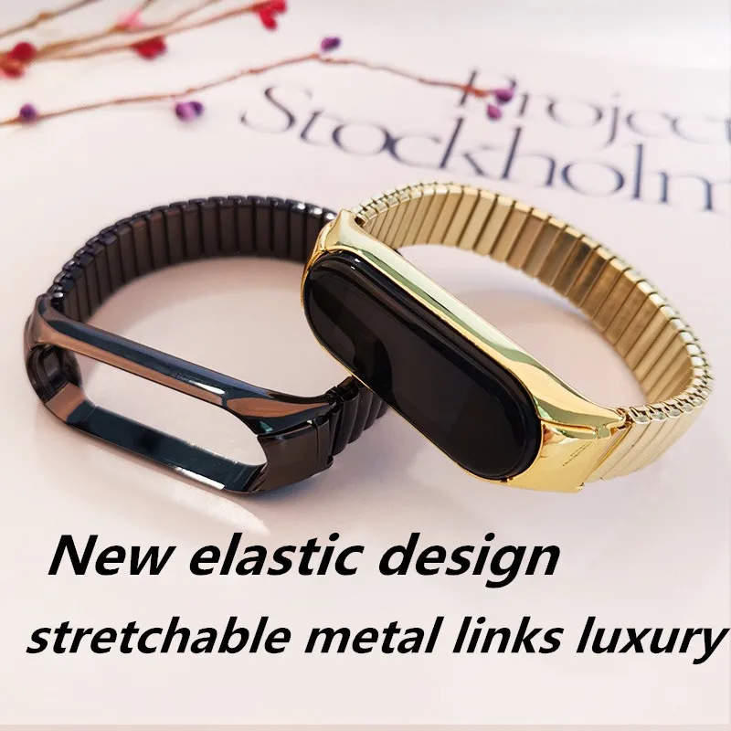 

For Xiaomi Band 7 6 Strap Elastic Stainless Steel Luxury Wristband for Xiaomi Band 6/5/4/3 Watch Band Replacement Strap chain