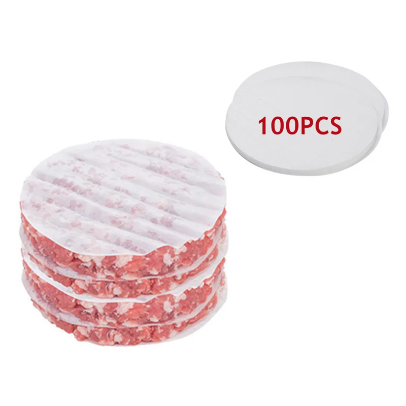 

100Pcs/Pack Oil Paper Hamburger Meat Papers Disposable Round Pure Wood Pulp Non-stick Heat Resistance Kitchen Accessories