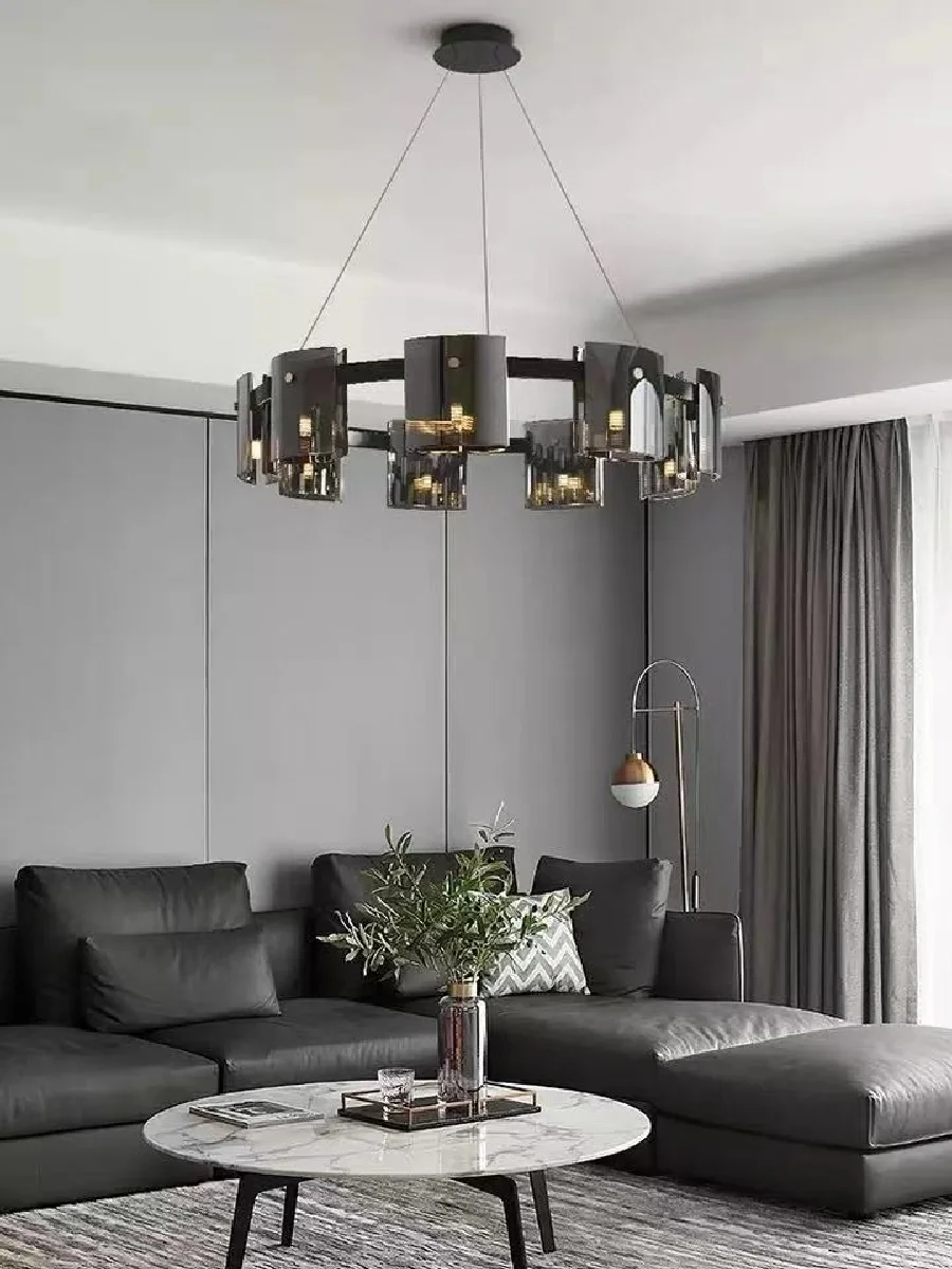 

Modern Light Luxury Living Room Chandelier Simple Creative Atmosphere LED Bedroom Hall Home Nordic Restaurant Glass Chandelier
