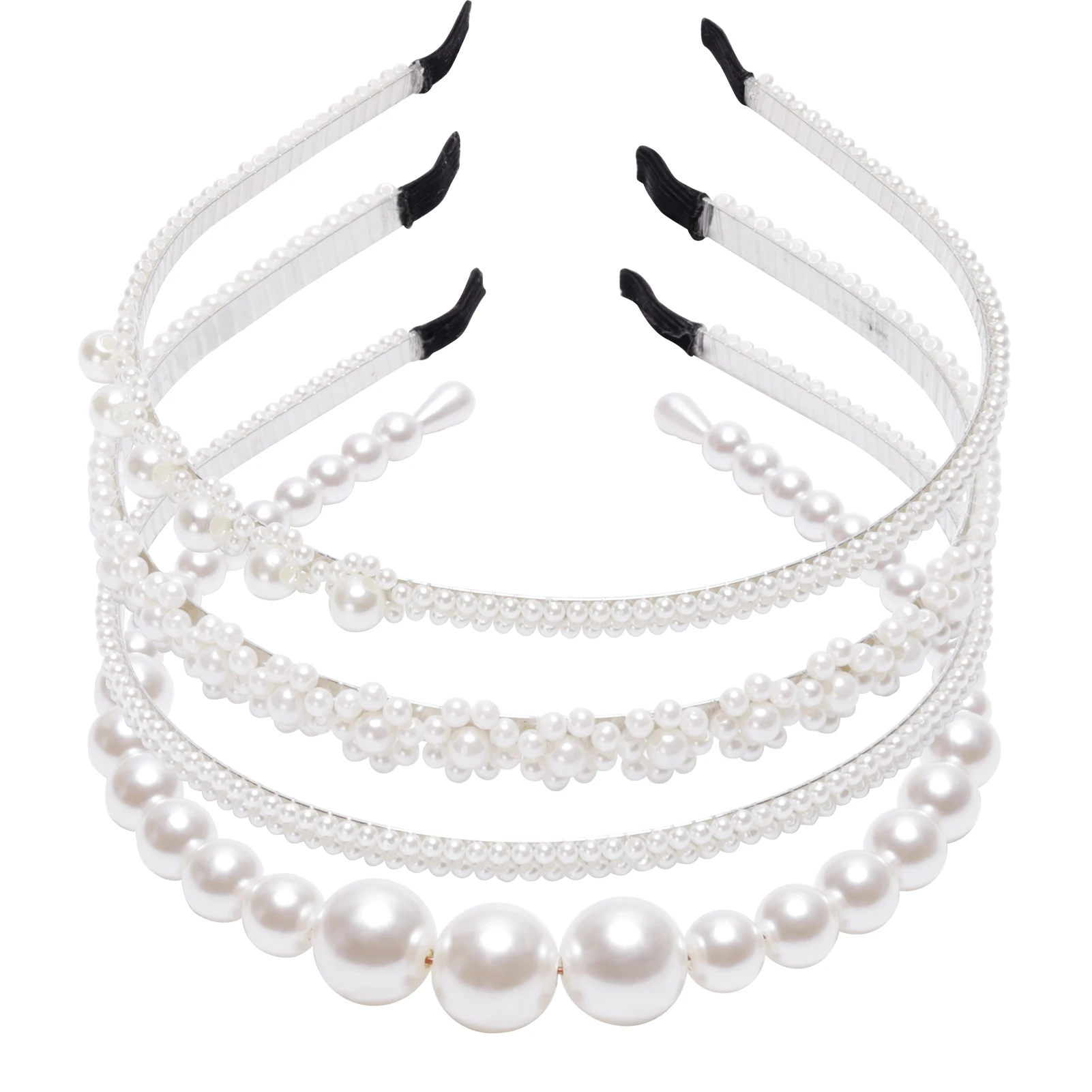 

4 Pc/set Simple Pearls Headband Sweet Women Girls Hairbands Hair Hoops Holder Ornament Head Band Lady Elegant Hair Accessories