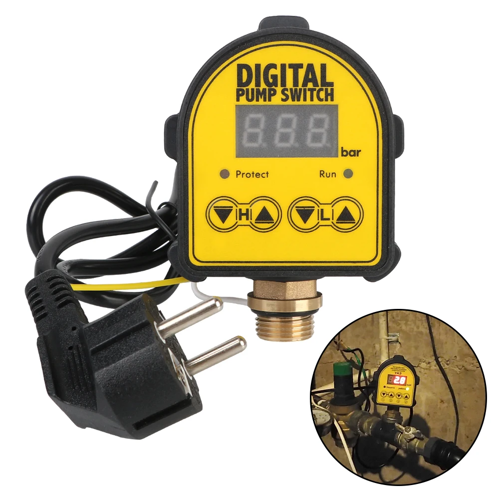 Pressure Controller Switch 0-10 Bar 1/2'' interface 220V Digital Automatic Air Pump For Water Pump On/OFF Water Oil Compressor
