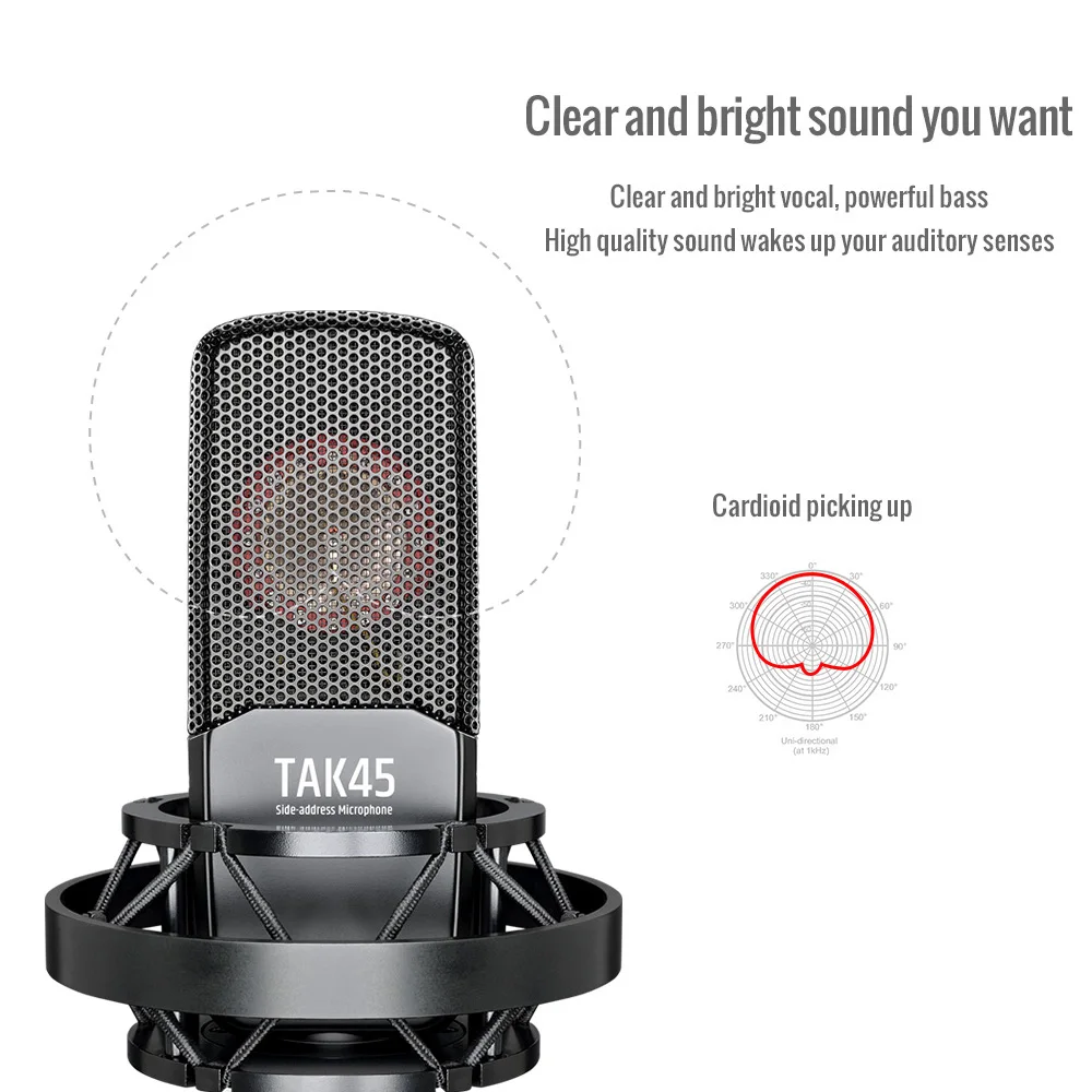 TAKSTAR TAK45 профессиональный микрофон для записи конденсаторный Однонаправленный 34
