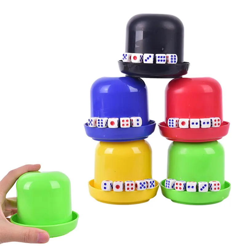 

Bar KTV Entertainment Dice Cup With Dices Polyhedral Dice Cup Drinking Board Game Gambling Dice Box With 5pcs Dices