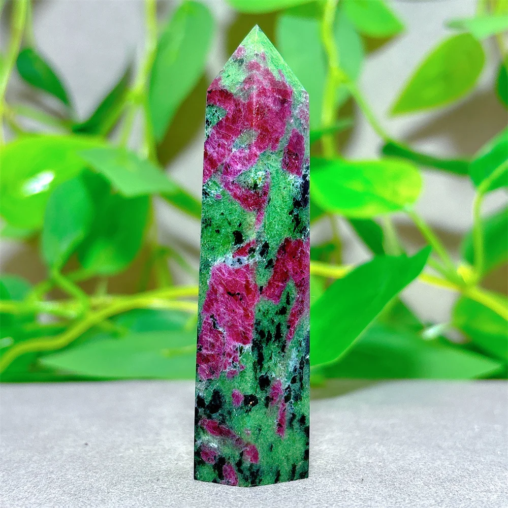 Рубин с Zoisite синяя турмалиновая башня кристалл натуральный кварц ремесло подарки