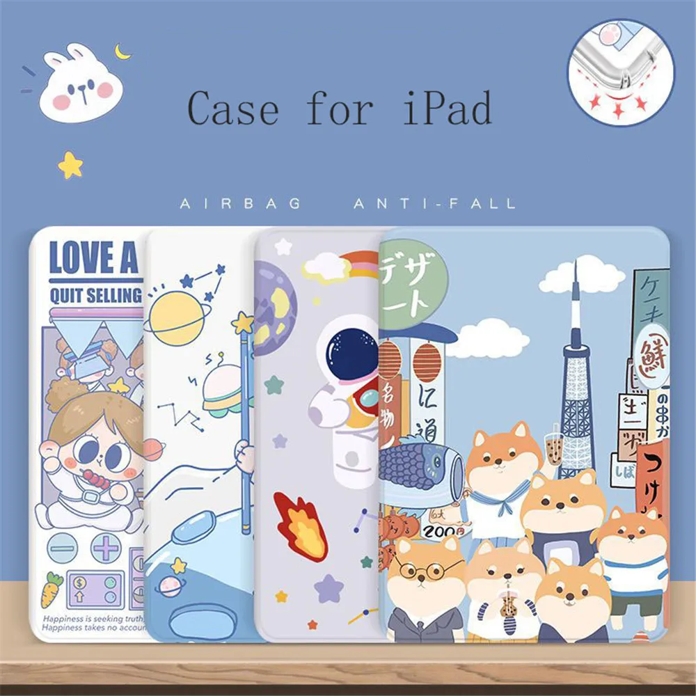 

Противоударный мультяшный чехол с подушкой безопасности для iPad Air 4 5 10,9 2022 10,2 9th 2021 8th Gen Pro 11 10,5 Air Mini 1 2 3 4 6 8,3, чехол