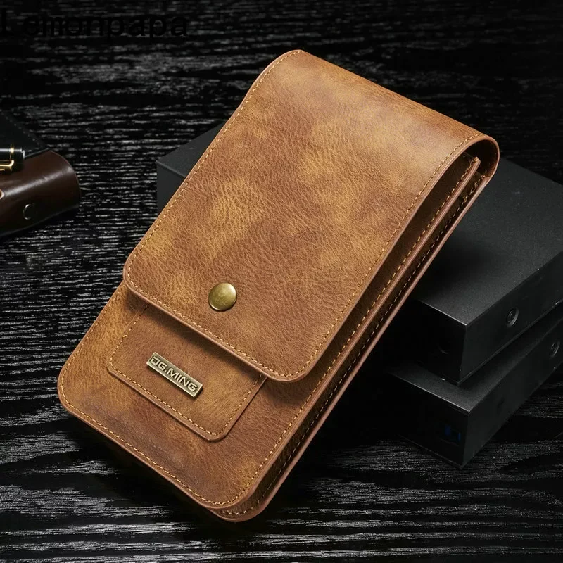 

6.5 5.5inch Universal Leather Belt Bag Phone Pouch Men's Outdoor Phone Bag Case for IPhone 12 11 Pro Max X Xr Xs Max 7 8 Plu