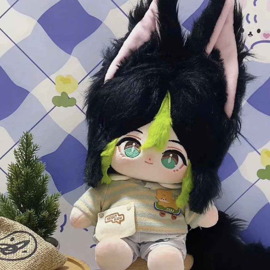 

Anime Game Genshin Impact Tighnari Monster Beast Ears Tail Cute Plushie Doll Body Cosplay Cotton Stuffed Dress Up Dolls 20cm