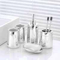 bathroom accessories set toothpaste dispenser silver resin toothbrush holder soap dishes bathroom soap dispenser set toiletries