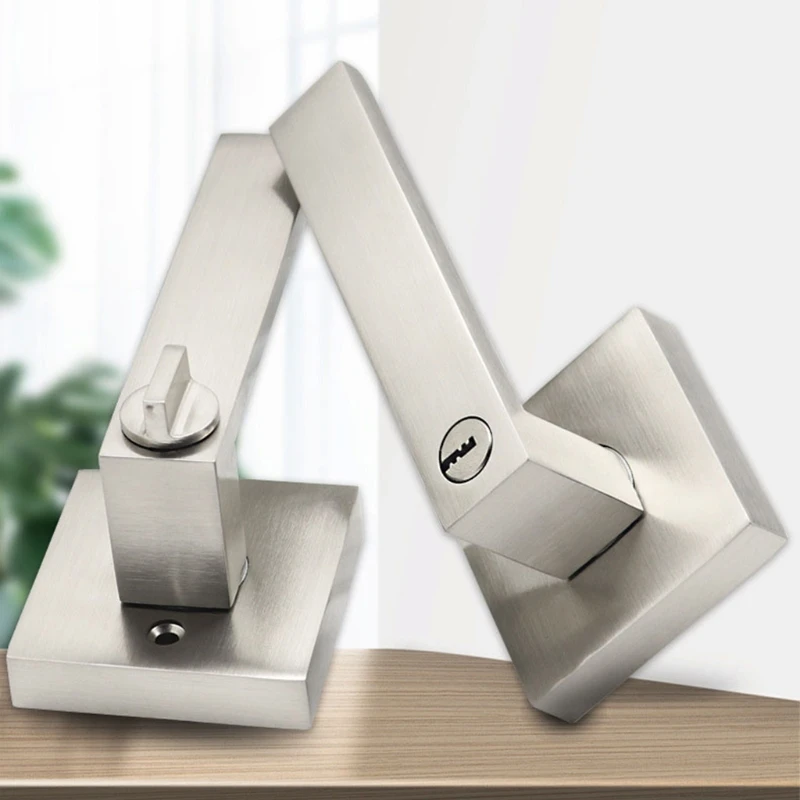 

Door Handle Lever with Modern Contemporary Square/Round Design For Home Bedroom Or Bathroom Privacy Household Products