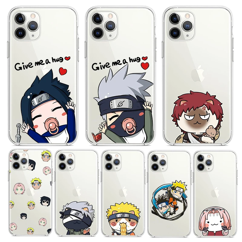

Cute Character Naruto For Apple iPhone 7 8 X XR XS 11 12 13 Pro Max Mini Plus luxury Transparent TPU Non-slip Phone Case