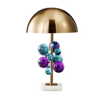 fashion modern glass ball crystal table lamp desk lamp for hotel home decoration with marble base